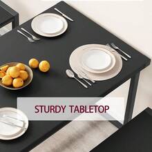 Juego de mesa de comedor para 4 personas, mesa de cocina con bancos para espacios pequeños, apartamento