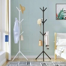 Perchas simples, perchas modernas, fáciles de desmontar y ensamblar, adecuadas para salas de estar, salas de estar, dormitorios y lavanderías - Blanco - Ver 2