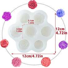 1个3D玫瑰牡丹硅胶模具，适用于DIY蜡烛、肥皂和树脂工艺品 - 手工水晶环氧树脂浇铸工具 - 柔韧硅胶材质 - 适合初学者和经验丰富的DIY爱好者 - DIY爱好者的完美礼物 - 無色 - 查看 5