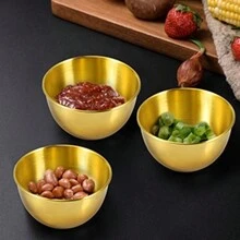 10 Peças Tigelas de Molho de Aço Inoxidável, Mini Pratos de Condimento, Tigelas Redondas para Aperitivos, Molhos, Lanches, Conjunto para uso em Restaurante/Hotel, Suprimentos Escolares