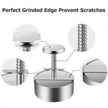 Hamburger Patty Maker Press 304 Stainless Steel Non-Stick Round Manual Rice Ball Mold Thickness Adjusted Kitchen Beef BBQ Tools