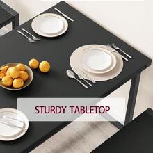 Juego de mesa de comedor para 4 personas, mesa de cocina con bancos para espacios pequeños, apartamento