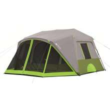 Carpa instantánea de cabina para 9 personas con 2 habitaciones y zona de pantalla, de 14' x 13.5', peso de 30.8 lbs - Verde Oscuro - Ver 1