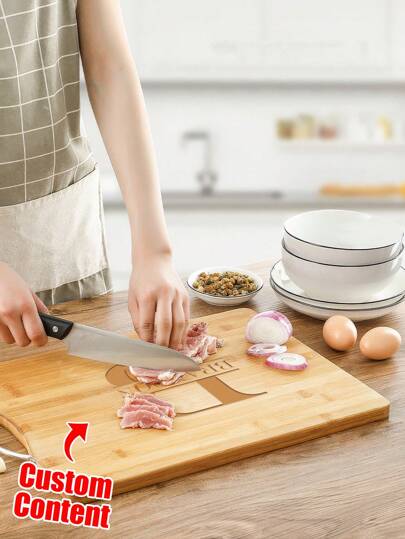 1PC Customized Bamboo Cutting Boards, A Heartwarming Choice For Housewarming And Newlyweds, With Engraving Craftsmanship Of Chopping Blocks.