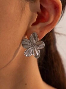 1 Stück einfacher & stilvoller Titanstahl Blumen und gefalteter Öffnungsring, lässiger Ring Schmuck für den täglichen Gebrauch, Valentinstag, Muttertag, Geschenk für Mutter