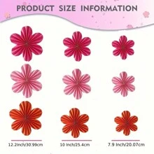 Set de 9 unidades de abanicos de papel en tonos rosa claro, rosa oscuro y naranja, adecuado para cumpleaños, bodas, regalo de novia, San Valentín, abanicos colgantes, ceremonias de apertura, decoración para declaraciones, fiestas de Año Nuevo y carnaval