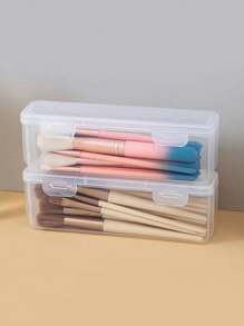 1/3/4 件透明简约铅笔盒，小/大容量透明文具收纳盒，铅笔盒，适用于彩色铅笔、蜡笔、绘图笔、化妆刷、学校用品、学校用品、返校