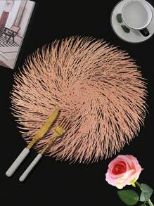 1/4/6 件 PVC 金箔网格餐垫，适用于婚礼派对餐桌装饰、节日宴会餐垫