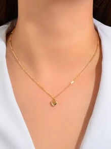 Collar con colgante de corazón - Amarillo Oro - Ver 1