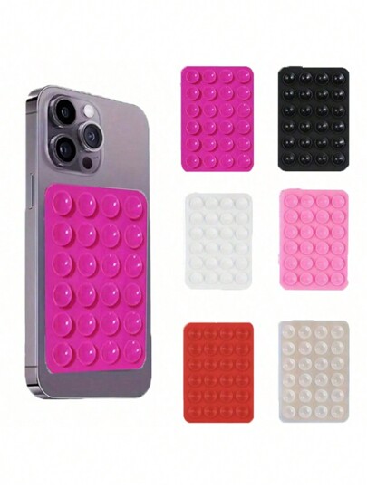 6/1 件多功能方形硅胶手机支架带吸盘 - 单面，适合淋浴、自拍和视频通话 - 适用于各种手机壳、手持电话配件、防滑粘合支架，兼容 、Android 手机、生日礼物、家人、朋友手机支架