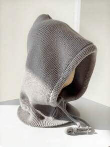 1 sztuka/damska szara czapka kominiarka ze ściągaczem, ciepła dzianinowa czapka ochronna na twarz i szyję do jazdy na nartach na świeżym powietrzu, odpowiednia do ochrony przed zimnem zimą