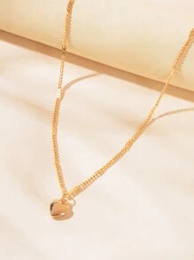 Collar con colgante de corazón - Amarillo Oro - Ver 2