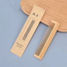 1 Stück unisex Bambuskamm - Bürste mit großen Zähnen zum Kopfmassage, fördert Haar- und Kopfhautgesundheit, Bambuskamm mit Papierbox, Haarbürste, Kamm, Haarpflegeartikel und Accessoires für Friseur-Salon, Beauty-Reise-Utensilien