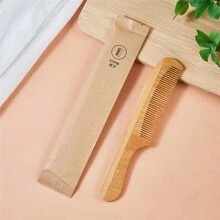 1 Stück unisex Bambuskamm - Bürste mit großen Zähnen zum Kopfmassage, fördert Haar- und Kopfhautgesundheit, Bambuskamm mit Papierbox, Haarbürste, Kamm, Haarpflegeartikel und Accessoires für Friseur-Salon, Beauty-Reise-Utensilien