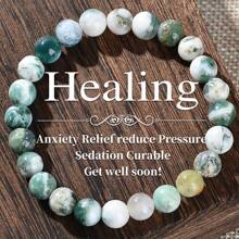 1PC Healing Crystal Tree Agate Bracelet Handmade Beaded Bracelet Exquisite Elegant Fashion Bracelet Ladies Men Elastic Bracelet Jewelry Suitable For Daily Life And Festivals Gift For Friends