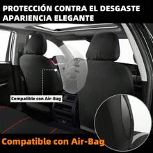 Funda Universale Para Asiento Cubre Asientos 9 Pzs Automóvil. Cojines De Asiento Universales Compatibles Con Accesorios  Airbags .Fácil de quitar y desmontar fácil de limpiar. Cómodo y transpirable, proteger el asiento fácil de llegar a ser hermosa. Ajuste universal para la mayoría de coches, camiones, SUV o furgonetas. - Rojo - Ver 10