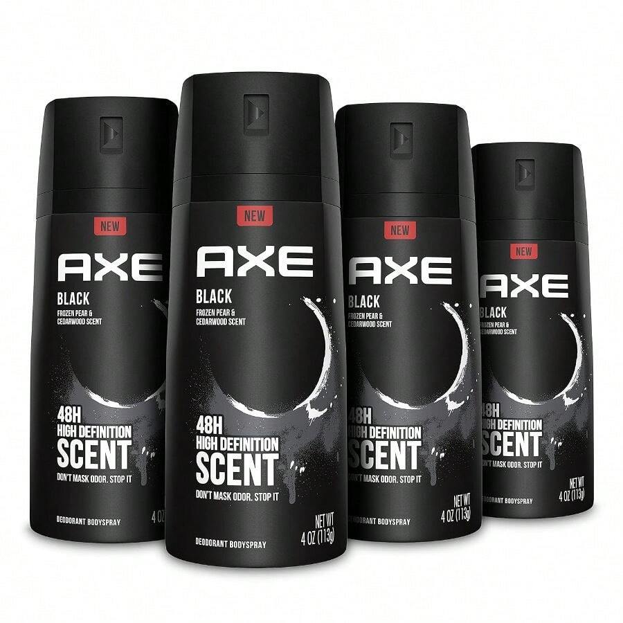 AXE Black Mens Body Spray Deodorant 48hr Odor Protection Frozen Pear & Cedarwood Aluminum Free Deodorant Body Spray, 5 Ounce Pack Of 4 - Multicolor - View 1