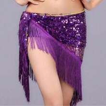 Cinturón de danza del vientre con flecos y lentejuelas para adultos, pañuelo para la cadera, disfraces orientales para mujeres, accesorios de danza del vientre, atuendo de baile de sirena oriental