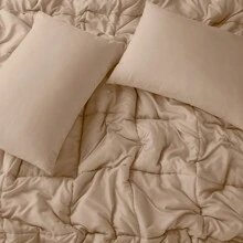 Lux Decor 5-Piece Comforter Set, Soft Microfiber Bedding With Plush Texture, All-Season Comforter, Pillow Shams And Bed Skirt Included, Elegant Hotel Collection Bedding For Bedroom, Guest Room And Home - 米色 - 查看 3