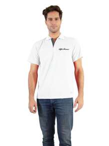 Alfa Romeo Men's Polo With Details On The Back And Front - White - View 3