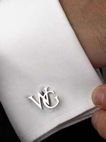 Personalisierte 1 Paar Initialen Manschettenknöpfe, personalisierte Monogramm-Manschettenknöpfe aus Edelstahl für Paare/Liebende/Ehepartner für Herren Formalhemden, Vintage, Lässig, Hipster, Old Money, Stilvoll, Niedlich, Individuell, Personalisiert, Einzigartig, Maßgeschneidert, ideale Geschenke für ihn, ideale Geschenke für sie, Freund, Freundin, Familie, Freunde, Großeltern, sie, für Jahrestage, für Geburtstage, für Hochzeiten, für Abschluss, für Einweihung, zarte Romantik, urbaner Chic, Neujahrsglamour - Verschiedenfarbig - Übersicht 7