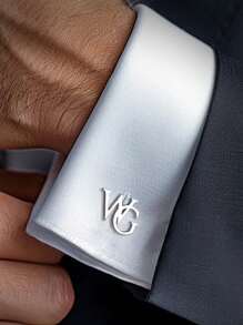 Personalisierte 1 Paar Initialen Manschettenknöpfe, personalisierte Monogramm-Manschettenknöpfe aus Edelstahl für Paare/Liebende/Ehepartner für Herren Formalhemden, Vintage, Lässig, Hipster, Old Money, Stilvoll, Niedlich, Individuell, Personalisiert, Einzigartig, Maßgeschneidert, ideale Geschenke für ihn, ideale Geschenke für sie, Freund, Freundin, Familie, Freunde, Großeltern, sie, für Jahrestage, für Geburtstage, für Hochzeiten, für Abschluss, für Einweihung, zarte Romantik, urbaner Chic, Neujahrsglamour - Verschiedenfarbig - Übersicht 3