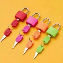 Set de 3/6/8 candados mini portátiles de plástico de colores con llave, cierre manual de para taquillas, equipaje, maletas, set de candados para viaje - regalo ideal para viajeros