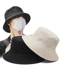 Chapéu de balde de cabeça grande com estampa dupla face para adultos, chapéus de balde para mulheres, chapéus de balde de praia para homens e mulheres, chapéu de guarda-sol de verão ao ar livre