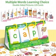 Phonics Games Flash Card CVC Words Vocabulary Desk Calendar Educational Flash Cards For Kindergarten Classroom Learning Activity Montessori Reading Manipulative Spelling For Learning Training Aid