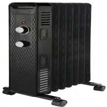 Mainstays Mechanical Oil Filled Electric Radiator Space Heater, Black, New, WSH07O2ABB