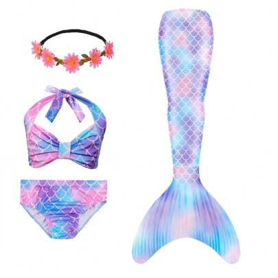 Girls Mermaid Costume Princess Dress Up Mermaid Gift For Girls 3-12 Year Old