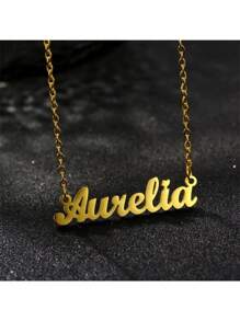 CustomStainless Steel Necklace Nameplate Necklace Personalized Letter Stainless Steel Customized Jewelry
