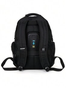 SUISSEWIN 商务笔记本电脑背包，2024年新品，大容量，轻便旅行包男士包礼物送给男士度假旅行必需品爸爸礼物男朋友礼物书包学校背包运动包旅行背包书包笔记本电脑包 - 黑色 - 查看 5