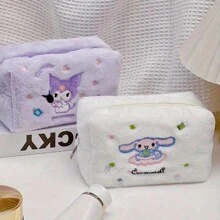 Sanrio 1pc Cute Cinnamonroll And Large Capacity Makeup Bag Japanese Style Simple Cartoon Cosmetic Pouch,For Holiday Beach, Bathroom Collection, Bedroom Collection, Large Capacity