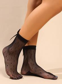 1 par de calcetines cortos con lazo y encaje, calcetines para pantorrilla, superventas de verano