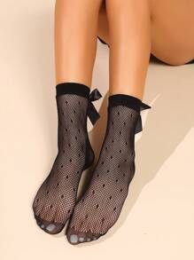 1 par de calcetines cortos con lazo y encaje, calcetines para pantorrilla, superventas de verano