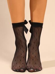 1 par de calcetines cortos con lazo y encaje, calcetines para pantorrilla, superventas de verano