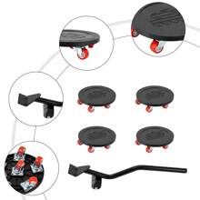 Elevador de muebles, transporte de muebles, ruedas para muebles, juego de 4 piezas. Elevador de muebles y rodillo para muebles con 6 ruedas de transporte, ayuda para el movimiento de 360°, transportador de muebles, ruedas de transporte para armarios de muebles pesados - Unitalla - Ver 6