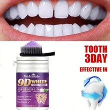 9D 紫色牙粉 男女深层清洁粉 小苏打深层清洁抛光牙膏 清新口气，让牙齿每天更亮 让您的笑容更加灿烂 便携式旅行配方 - 彩色 - 查看 5