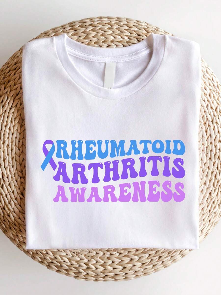 Rheumatoid Arthritis Awareness Shirt, Rheumatoid Arthritis T-Shirt, Rheumatoid Warrior Tee, Gift For Survivor, Rheumatoid Support Shirts. SD-1054 - White - View 1