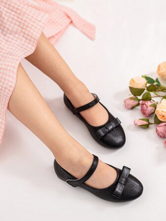 1 par nya fashionabla mångsidiga barn platt partyprestanda bowknot skor, flickor Barn Småbarn Balett lägenheter