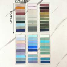 6 piezas/Paquete Etiquetas de carpeta de archivo con pestaña de PET - Multicolor - Ver 2