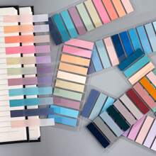 6 piezas/Paquete Etiquetas de carpeta de archivo con pestaña de PET - Multicolor - Ver 4
