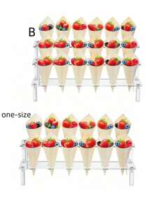 Suporte de Exibição Transparente de Cone de Sorvete Acrílico, para Festa de Feriado, Casamento, Cone de Waffle, Cone de Biscoito Wafer, Exibição de Cone de Sorvete