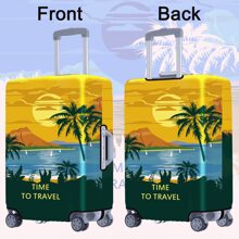1 pezzo Custodia protettiva per valigia con stampa paesaggistica da viaggio, accessorio per valigia rinforzato, adatto per lavoro, viaggi di lavoro, vacanze, viaggi, deposito bagagli, ritorno a scuola, per aggiungere colore alla tua valigia. Adatto per valigie da 20-28 pollici. Borsa per accessori scolastici - Multicolore - Visualizzare 10