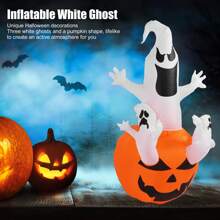 Fantasma inflable de Halloween, decoración de patio inflable de Halloween de 100 a 240 V con cuerdas de nailon para jardín, - Blanco - Ver 3