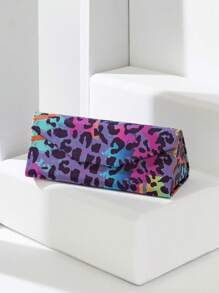 1 pieza Estuche plegable de gafas con estampado colorido, adecuado para mujeres con vida activa