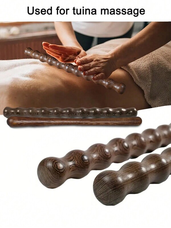 1pc Wooden Gourd Muscle Massage Stick, Backache Relief Massage Tool, Percussion Board, Neck Massage Stick For Whole Body Relaxation, Suitable For Home & Beauty Salon