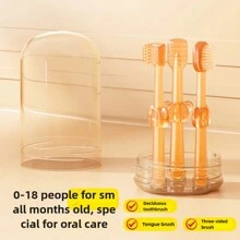 3 szt./zestaw szczoteczek do zębów dla niemowląt, trójstronna szczoteczka do zębów dla niemowląt, środek do czyszczenia jamy ustnej dla noworodków, szczoteczka do zębów mlecznych w kształcie litery U, skrobaczka do języka dla niemowląt, zestaw narzędzi do czyszczenia