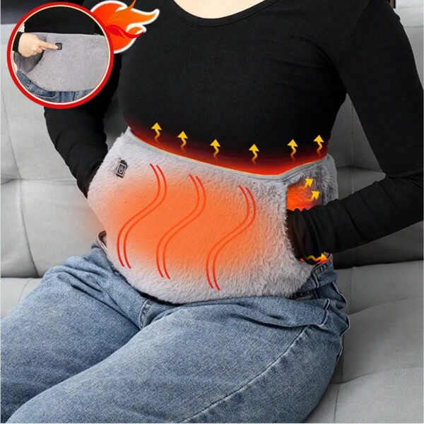 Winter Plush Heating Belt With USB Plug Electric Heating Belt, Intelligent Temperature Control, Hand Warmth, Stomach Warmth, Palace Protection Belt (Excluding Power Bank)